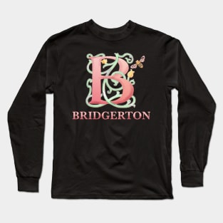 Vintage Bridgerton Monogram Lettering with a Bee Long Sleeve T-Shirt